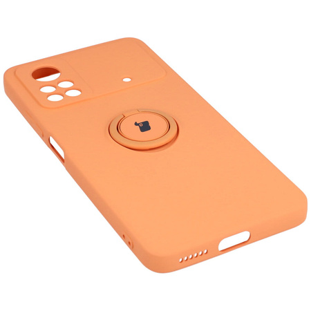 Etui Bizon Case Silicone Ring do Xiaomi Poco X4 Pro 5G, pomarańczowe