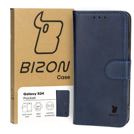 Etui z klapką Bizon Case Pocket do Galaxy S24, granatowe