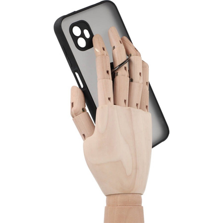 Etui z uchwytem na palec Bizon Case Hybrid Ring do Galaxy Xcover6 Pro, przydymione z czarną ramką