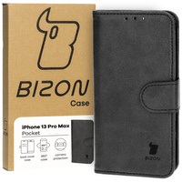 Etui z klapką Bizon Case Pocket do iPhone 13 Pro Max, czarne