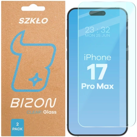 Szkło hartowane Bizon Glass Clear Duo do iPhone 17 Pro Max, 2 sztuki