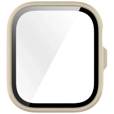 Etui ze szkłem do zegarka Bizon Case Watch Adamo do Huawei Watch Fit 4 Pro, beżowe