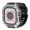 Etui z paskiem Bizon Strap + Case Watch Armor do Apple Watch Ultra 49mm, srebrne
