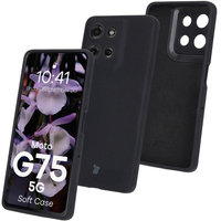 Silikonowe etui Bizon Soft Case do Motorola Moto G75 5G, czarne