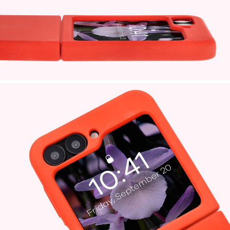 Silikonowe etui Bizon Soft Case do Galaxy Z Flip6, czerwone