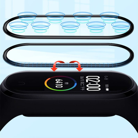 Szkło hybrydowe Bizon Glass Edge do Xiaomi Mi Smart Band 7, czarne