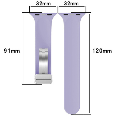 Silikonowy pasek Bizon Strap Watch Silicone L do Apple Watch 38/40/41/42 mm, lawendowy