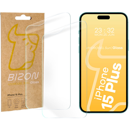 Folia matowa Bizon Glass Hydrogel Sun do iPhone 15 Plus, 2 sztuki