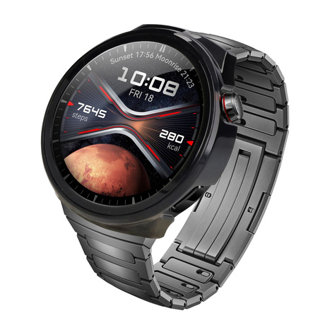 Etui ze szkłem do zegarka Bizon Case+Glass Watch do Huawei Watch 4 Pro Space Edition, czarne