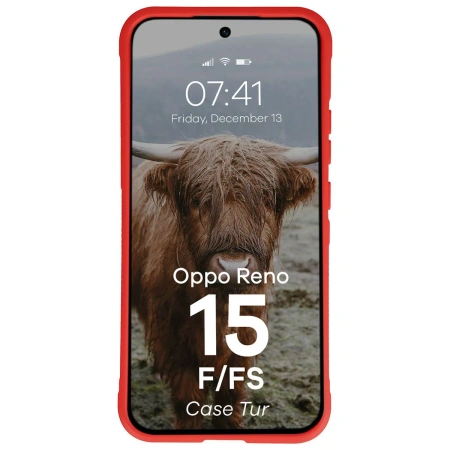 Pancerne etui Bizon Case Tur do Oppo Reno 15 F / FS, czerwone
