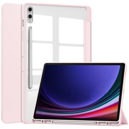 Etui Bizon Case Tab Clear Matt do Samsung Galaxy Tab S10 Plus / S9 Plus, jasnoróżowe