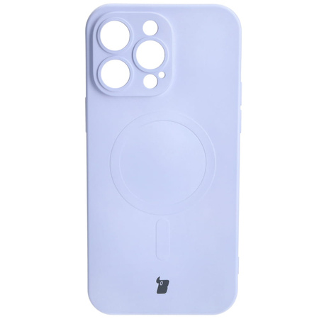 Etui silikonowe z pierścieniem magnetycznym Bizon Case Silicone Magnetic do iPhone 14 Pro Max, jasnofioletowe