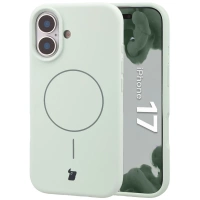 Silikonowe etui z pierścieniem magnetycznym Bizon Soft Case Magnetic do iPhone 17, pistacjowe