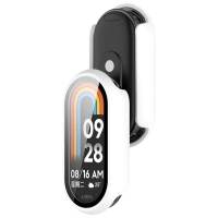Etui ze szkłem do zegarka Bizon Case Watch Adamo do Xiaomi Smart Band 10, białe