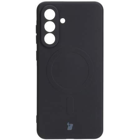 Silikonowe etui z pierścieniem magnetycznym Bizon Case Silicone Magnetic Sq do Galaxy A56 5G, czarne