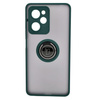 Etui z uchwytem na palec Bizon Case Hybrid Ring do Xiaomi Poco X5 Pro, przydymione z ciemnozieloną ramką