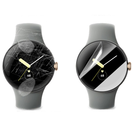 Folia hydrożelowa na ekran Bizon Glass Watch Hydrogel Duo do Google Pixel Watch 3 41 mm, 2 sztuki