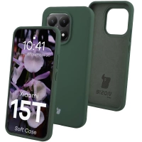 Silikonowe etui Bizon Soft Case do Xiaomi 15T, ciemnozielone
