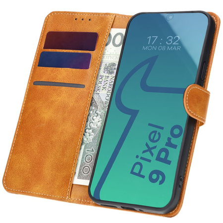 Etui Bizon Case Pocket do Google Pixel 9 Pro XL, brązowe