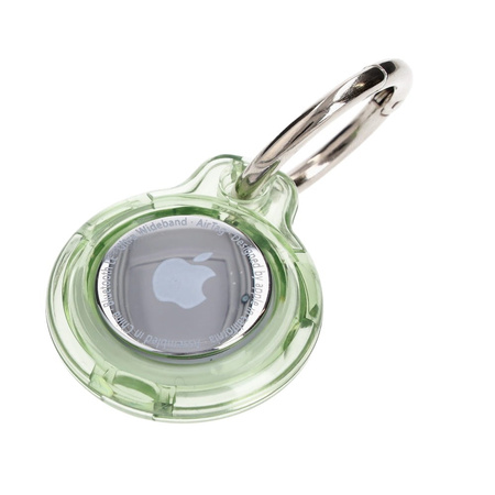 Etui Bizon Case Locator Keychain do Apple AirTag, przezroczysto-zielone