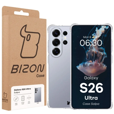 Elastyczne etui Bizon Case Salpa do Galaxy S26 Ultra, przezroczyste