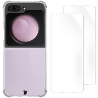Elastyczne etui + 2x folia na ekran Bizon Case Clear Pack do Galaxy Z Flip6, przezroczyste