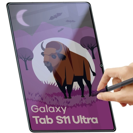 Prywatyzujące szkło hybrydowe Bizon Glass Tab Mule Shadow do Galaxy Tab S11 Ultra, matowe
