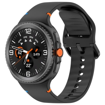 Silikonowy pasek Bizon Strap Watch Silicone G do Galaxy Watch 8 40 mm / 44 mm / 8 Classic 46 mm, czarny