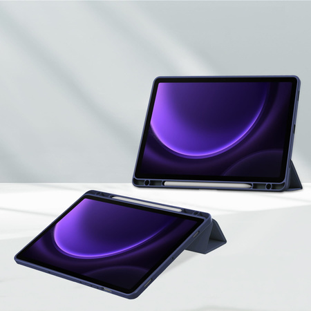 Etui Bizon Case Tab Clear Matt do Galaxy Tab S10 Lite / S10 FE / S9 / S9 FE, granatowe