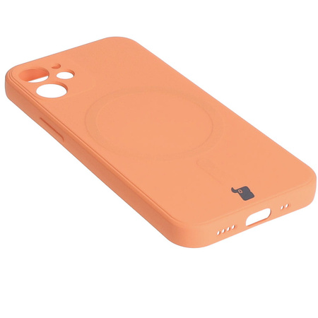 Etui Bizon Case Silicone Magnetic Sq do iPhone 12 Mini, marchewkowe