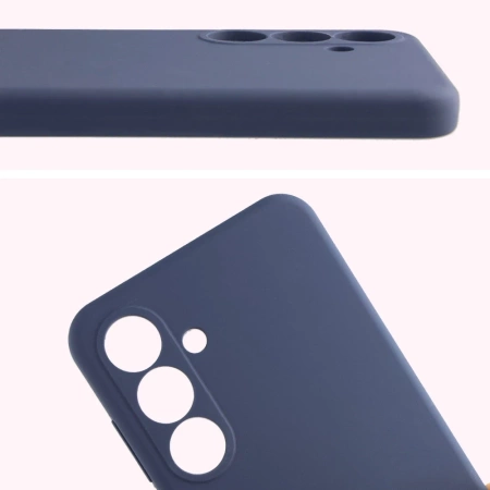 Silikonowe etui Bizon Soft Case do Galaxy S25 FE, ciemnoniebieskie