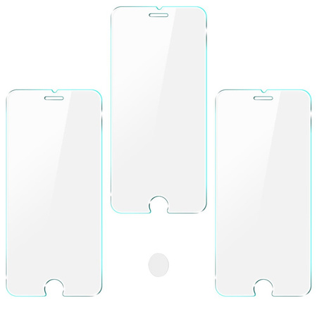 3x Szkło hartowane + szybka na aparat Bizon Glass Clear Pack do iPhone SE 2022/2020, 8/7