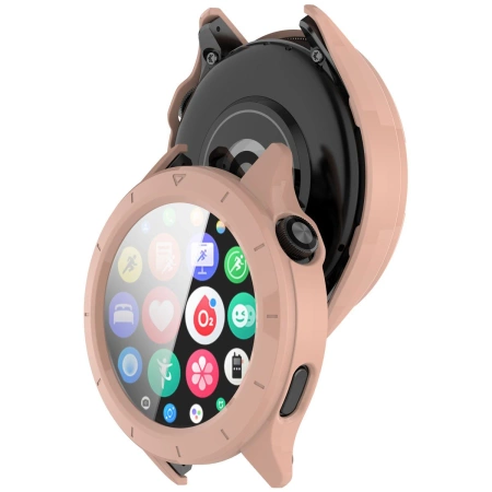 Etui ze szkłem do zegarka Bizon Case+Glass Watch do Xiaomi Watch S4, różowe