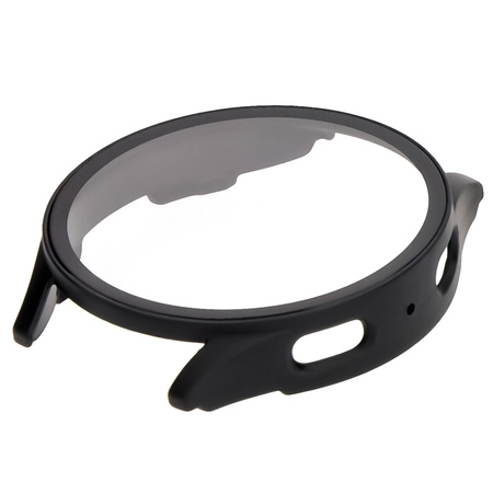 Etui ze szkłem do zegarka Bizon Case+Glass Watch do Galaxy Watch 7 40 mm, czarne matowe