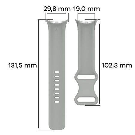 Silikonowy pasek Bizon Strap Watch Silicone S do Google Pixel Watch 4/3 (45mm), szary