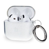 Elastyczne etui z karabińczykiem Bizon Case Headphone Clear do AirPods 4 przezroczysto-brokatowe