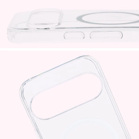 Etui z pierścieniem magnetycznym Bizon Case CrystalO do Google Pixel 10 / 10 Pro, przezroczyste