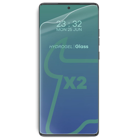 Elastyczne etui + 2x folia na ekran Bizon Case Clear Pack do Motorola Moto G85 5G, przezroczyste