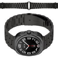 Pasek ze stali nierdzewnej Bizon Strap Watch Aura do Galaxy Watch Ultra 2 / 1, czarny