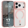 Etui z pierścieniem magnetycznym + szkło hartowane Bizon MatteO Pack do iPhone 17 Pro, przydymione-jasnoróżowe