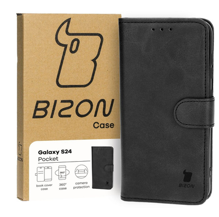 Etui z klapką Bizon Case Pocket do Galaxy S24, czarne