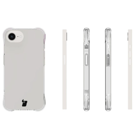 Elastyczne etui + 2x szkło hartowane Bizon Case Clear Pack do iPhone 16e