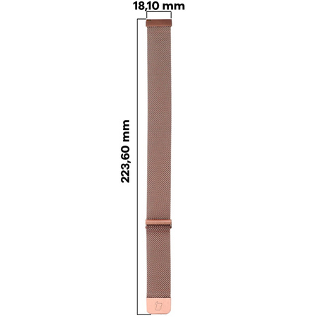 Pasek ze stali nierdzewnej do smartwatcha, Bizon Strap Watch Chain, Quick Release 20 mm, różowozłoty