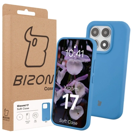 Silikonowe etui Bizon Soft Case do Xiaomi 17, niebieskie