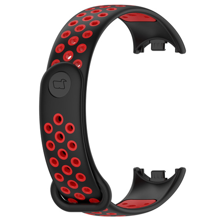 Pasek Bizon Strap Watch Octo do Xiaomi Mi Smart Band 8, czarno-czerwony
