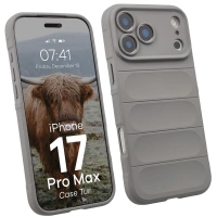 Pancerne etui Bizon Case Tur do iPhone 17 Pro Max, jasnoszare