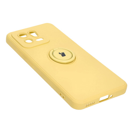 Etui Bizon Case Silicone Ring Sq do Xiaomi 13, żółte