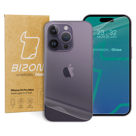 Folia hydrożelowa na tył i przód Bizon Glass Hydrogel, iPhone 14 Pro Max