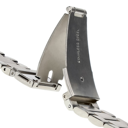 Pasek ze stali nierdzewnej do smartwatcha, Bizon Strap Watch Aura, QuickFit 20 mm, srebrny