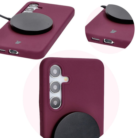 Silikonowe etui Bizon Soft Case do Galaxy S24 Plus, ciemnofioletowe